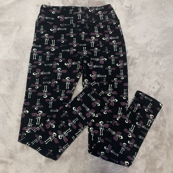 Lularoe OS Leggings Skeleton Angel Halloween Rare Unicorn - Picture 1 of 7